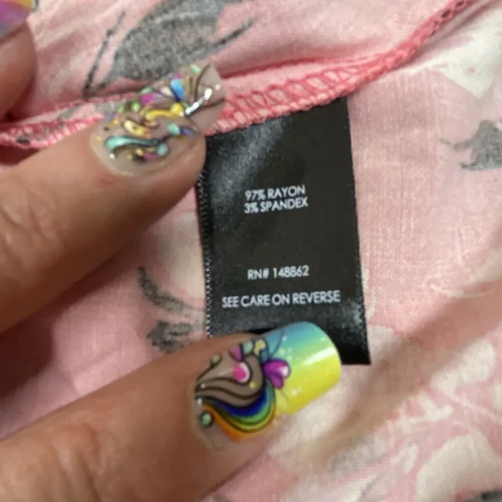 TORRID Knee Length Pink Floral Challis Sweetheart Dress Short Sleeve Size 1X New - Picture 7 of 8